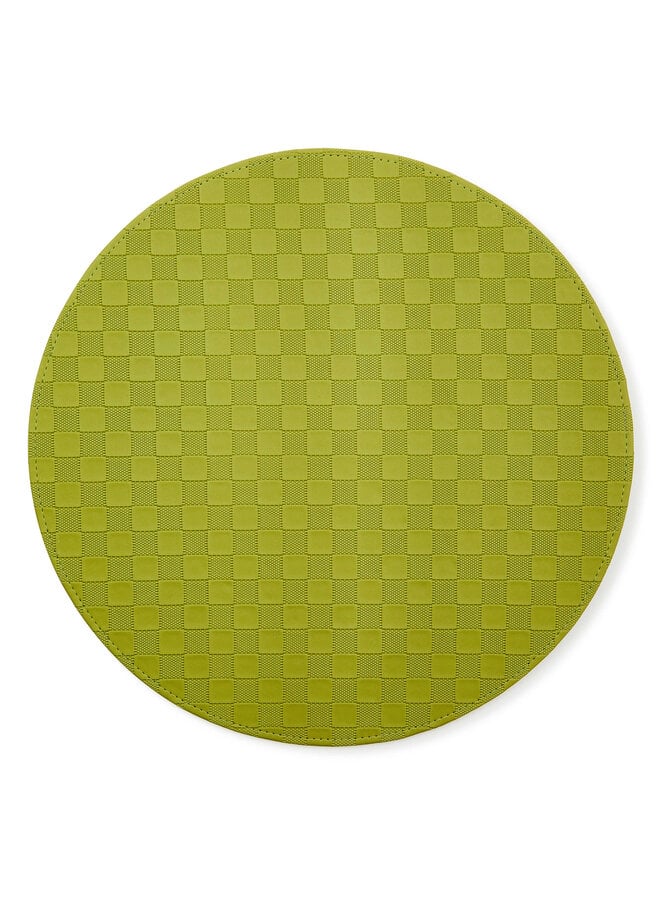 Green Check Faux Leather Placemat