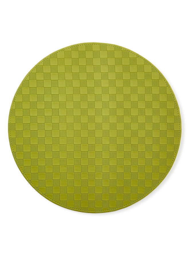 Green Check Faux Leather Placemat