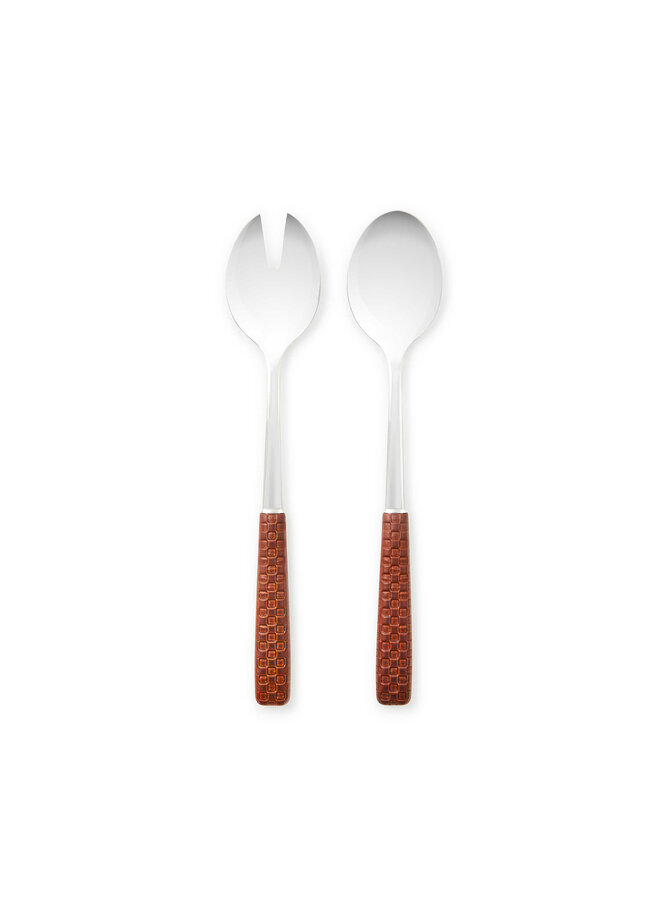 Everyday Leather Salad Serving Set
