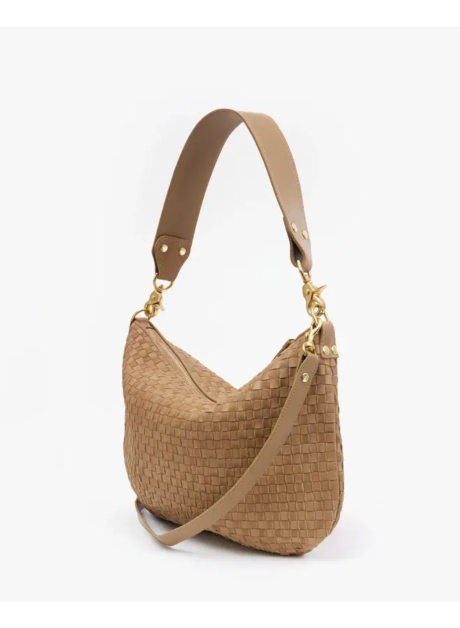 Moyen Messenger - Clay Nappa & Suede Woven Checker