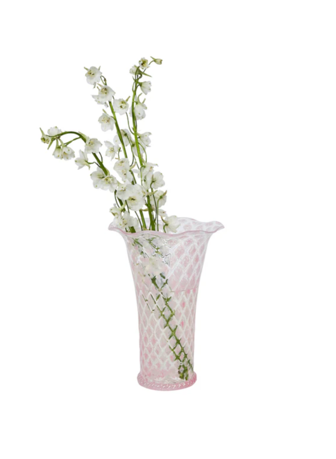 Trellis 9" Flared Vase - Blush