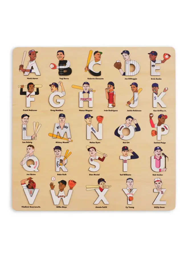 Baseball Legends Wooden Alphabet Puzzle