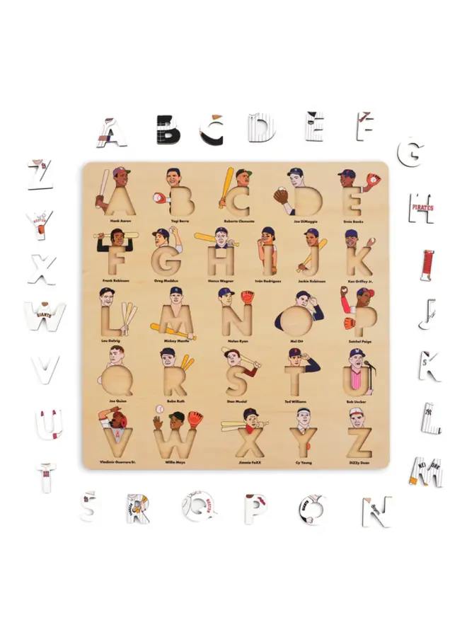 Baseball Legends Wooden Alphabet Puzzle
