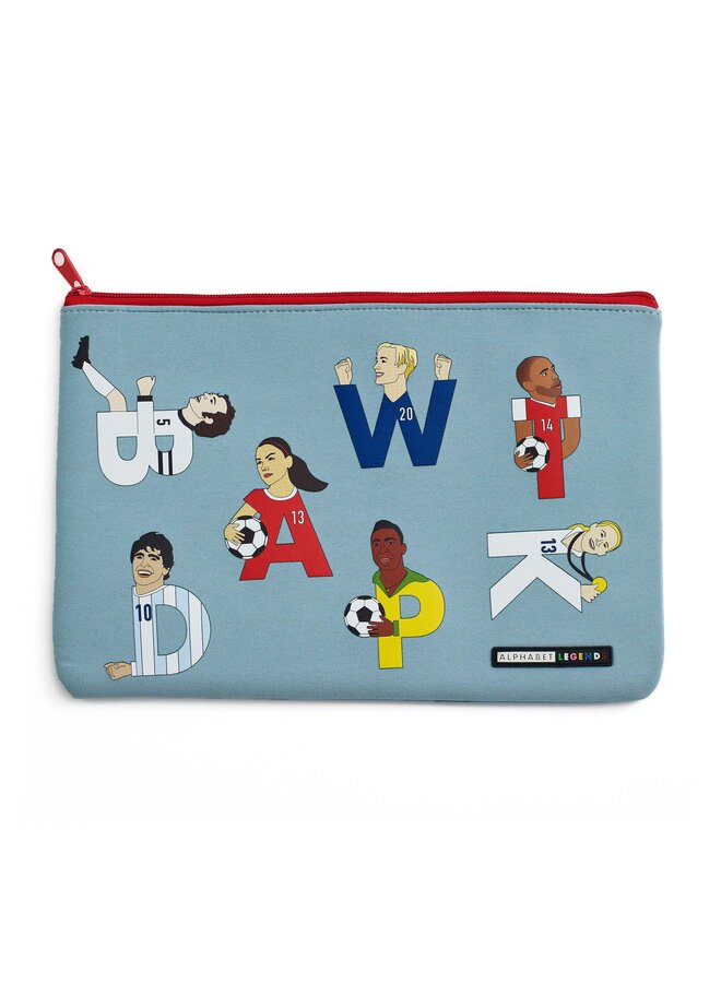 Soccer Legends Alphabet Neoprene Pencil Case
