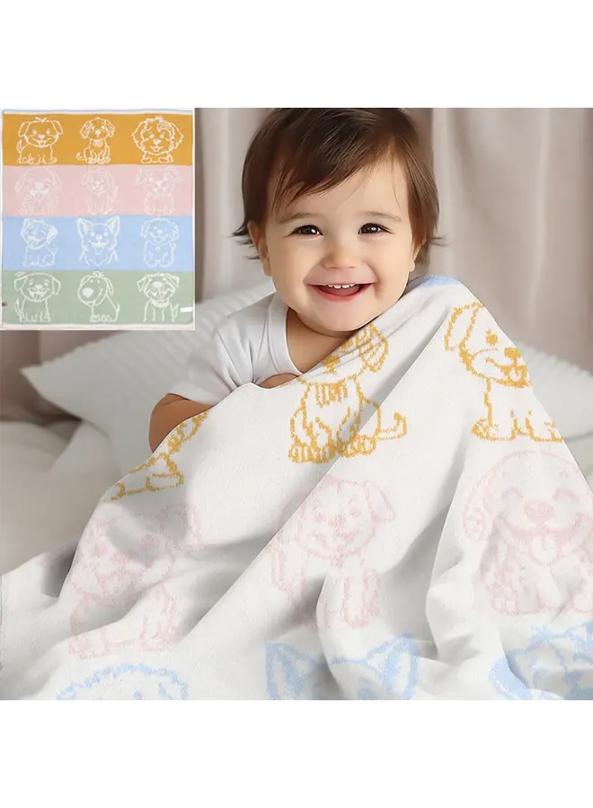 Child's Multi Puppy Pattern Throw Blanket