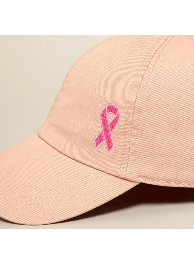 Breast Cancer Awareness Ribbon Baseball Cap - Dusty Pink