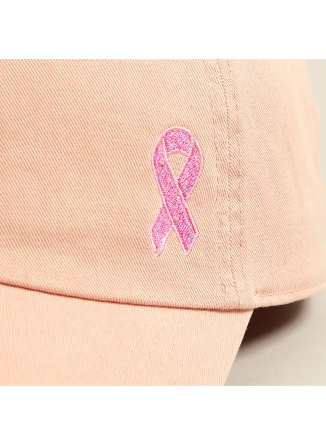 Breast Cancer Awareness Ribbon Baseball Cap - Dusty Pink