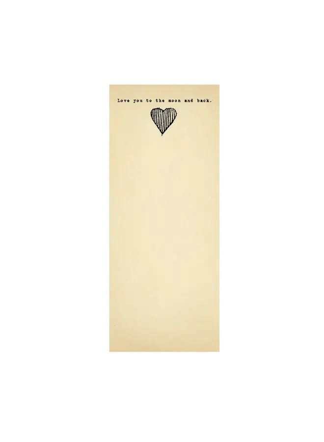 Heart To the Moon Skinny Notepad