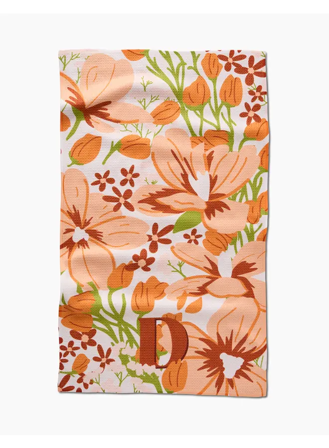 Monogram Floral Tea Towel