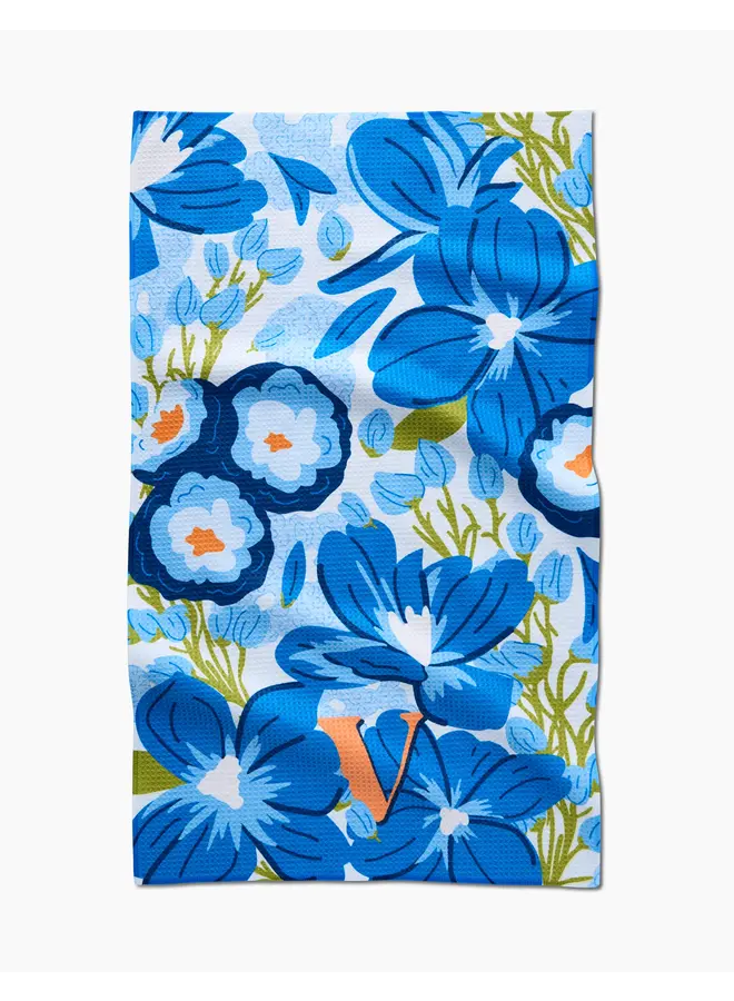 Monogram Floral Tea Towel