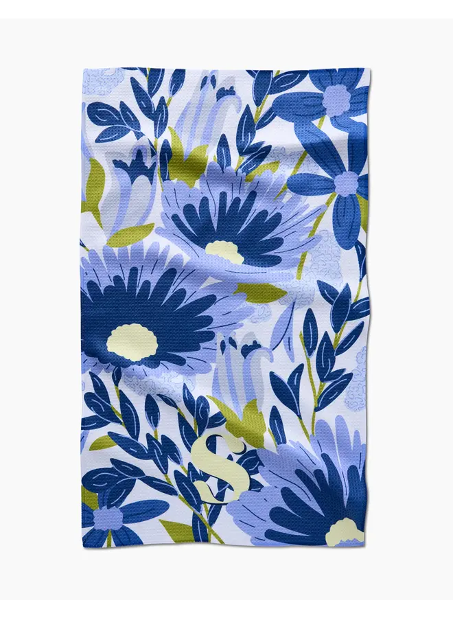 Monogram Floral Tea Towel