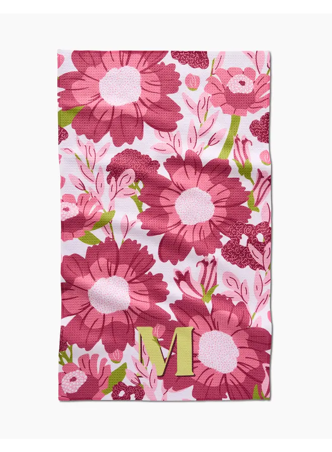 Monogram Floral Tea Towel