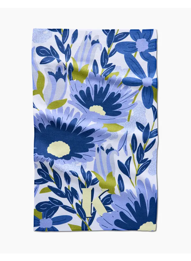 Monogram Floral Tea Towel