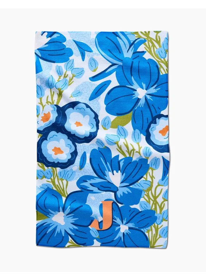 Monogram Floral Tea Towel