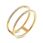 14K Yellow Gold Double Bar Delicate Band - Size 7.5