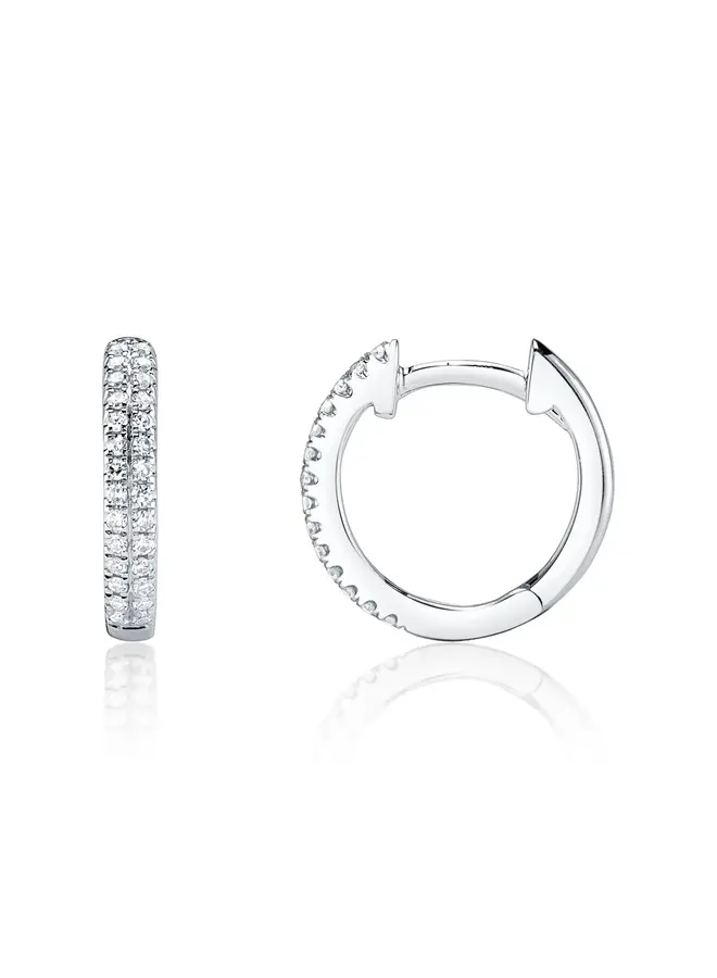 14KWG Diamond Pave Huggie Earring (0.12ct)