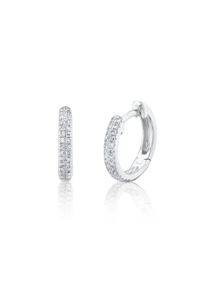 14KWG Diamond Pave Huggie Earring (0.12ct)