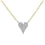 14K YG/WG & Diamond Heart Necklace (.11ct)