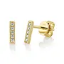 14K Yellow Gold and Diamond Mini Bar Earrings (.08ct)
