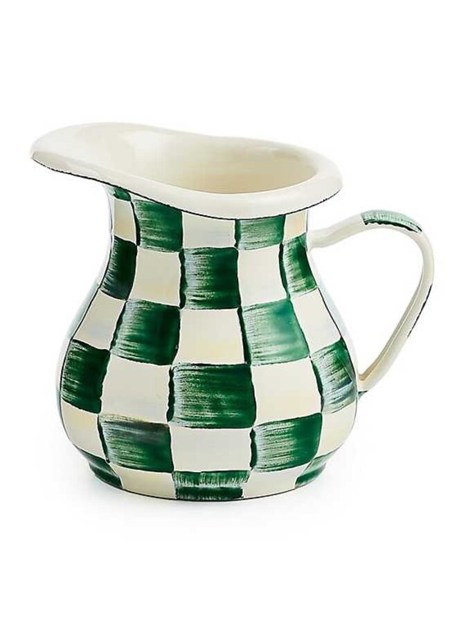Emerald Check Enamel Creamer