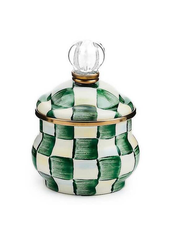 Emerald Check Lidded Sugar Bowl