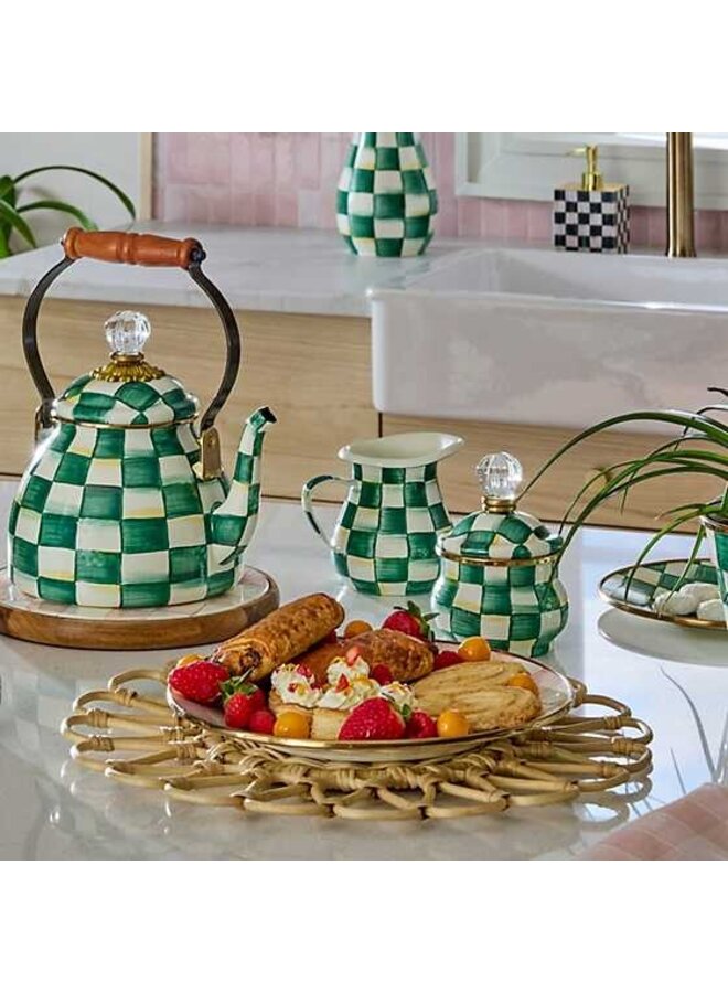 Emerald Check Lidded Sugar Bowl