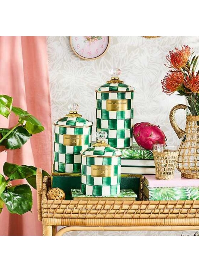Emerald Check Large Canister