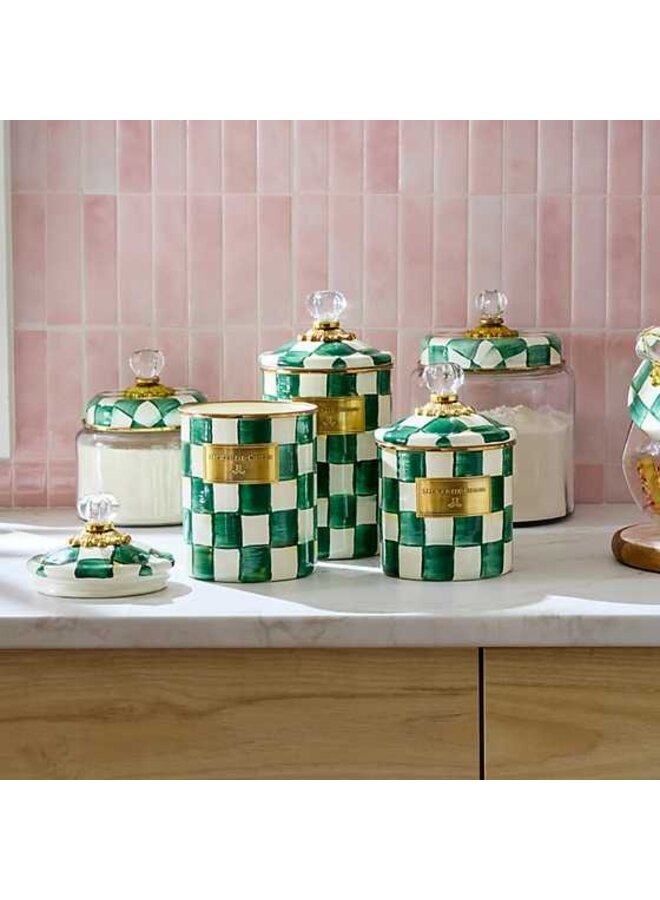 Emerald Check Large Canister
