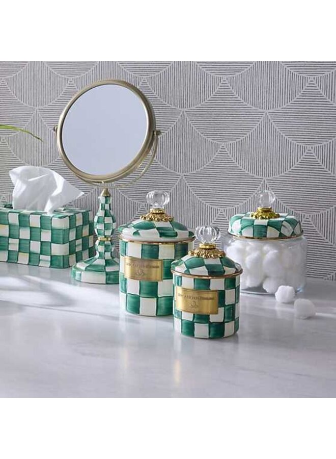 Emerald Check Small Canister