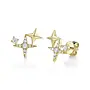 14K Yellow Gold Triple Star Stud Earrings (.22ct)