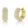 14K Yellow Gold and Diamond Pave Huggie Earrings (.51ct)