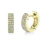 14K Yellow Gold and Diamond Pave Mini Huggie Earrings (.17ct)