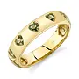 14K Yellow Gold & Green Sapphire Heart Bezel Band (Size 8 / .62ct)