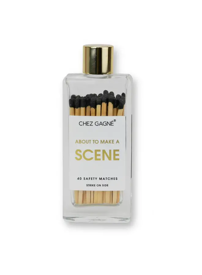 About to Make a Scene Glass Bottle Matches (Black)