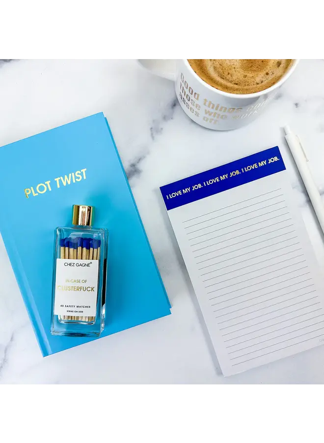 In Case of Clusterf*ck Glass Bottle Matches (Royal Blue)