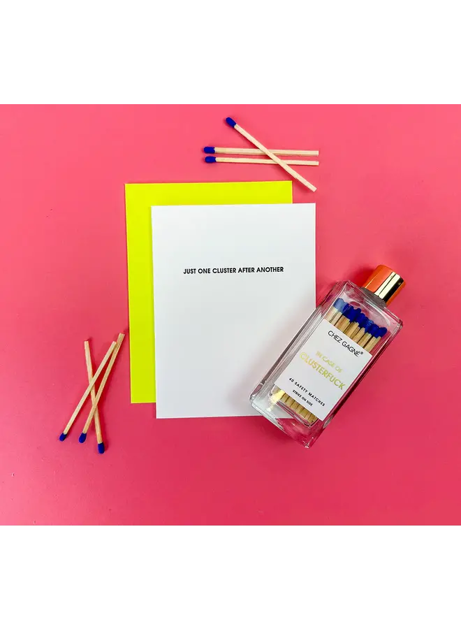 In Case of Clusterf*ck Glass Bottle Matches (Royal Blue)