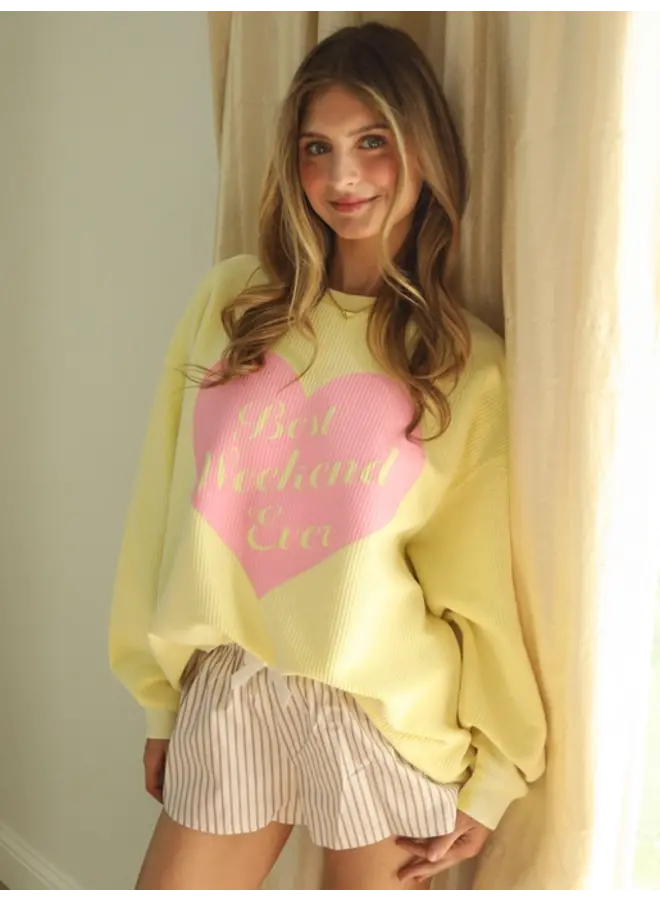 Best Weekend Ever Cord Long Sleeve Tee