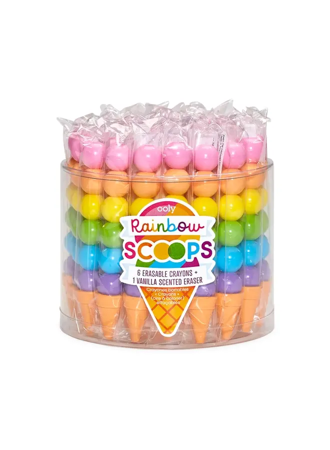 Rainbow Scoops Vanilla Scented Stacking Erasable Crayons