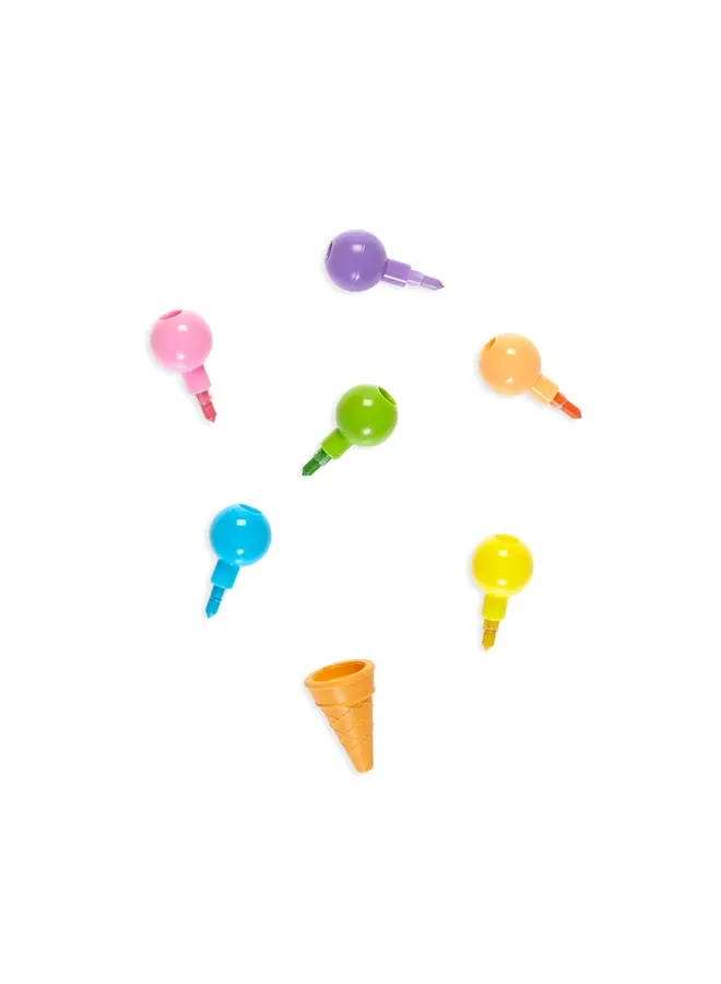 Rainbow Scoops Vanilla Scented Stacking Erasable Crayons