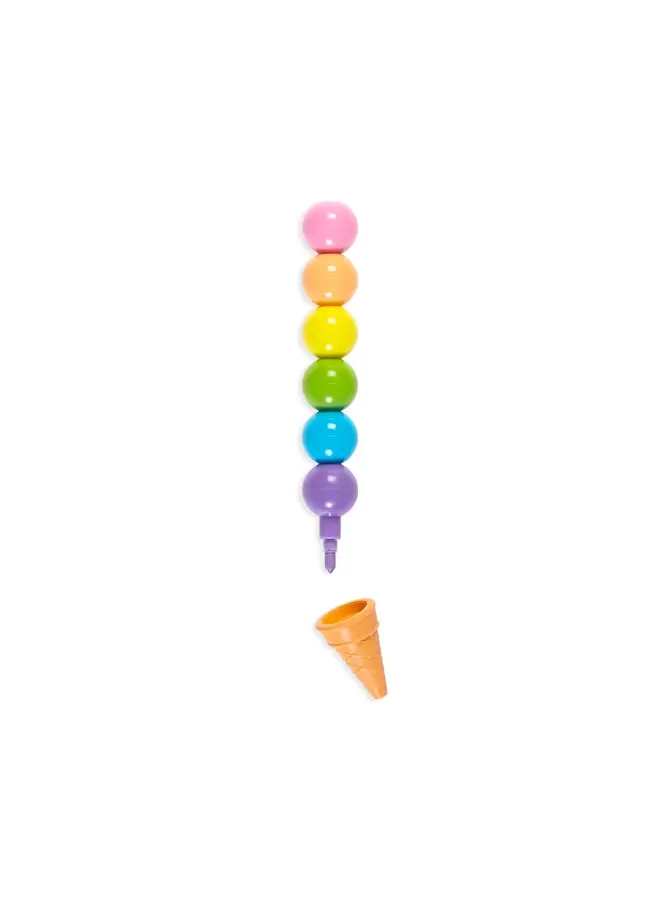 Rainbow Scoops Vanilla Scented Stacking Erasable Crayons