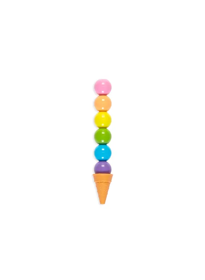 Rainbow Scoops Vanilla Scented Stacking Erasable Crayons