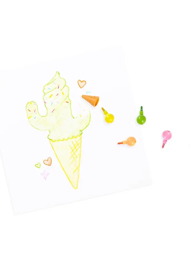 Rainbow Scoops Vanilla Scented Stacking Erasable Crayons