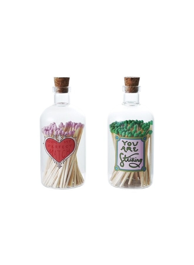 Glass Match Bottle -