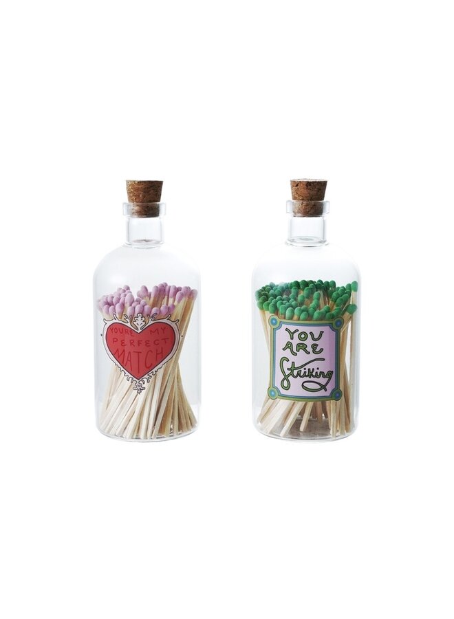 Glass Match Bottle -