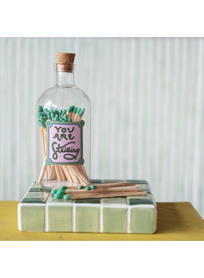 Glass Match Bottle -
