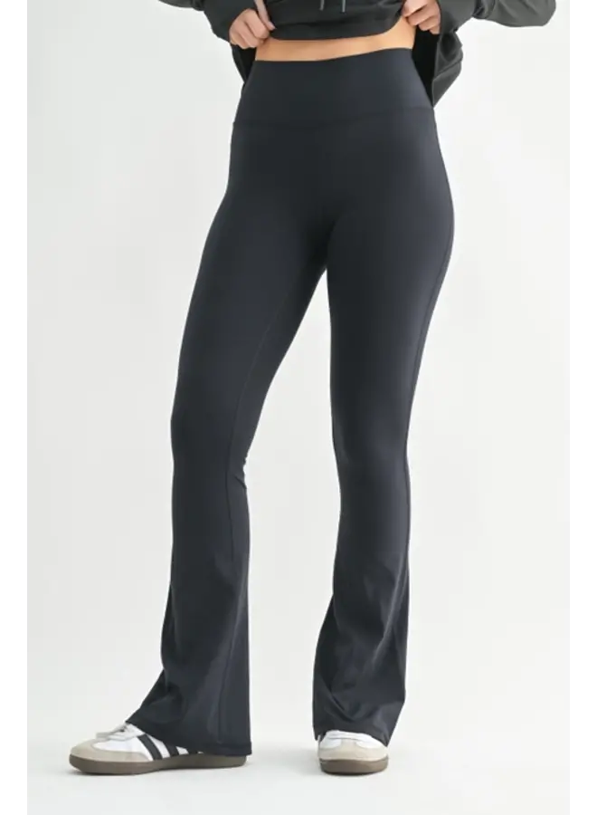 Venice High Waist Flare Leggings - Black -