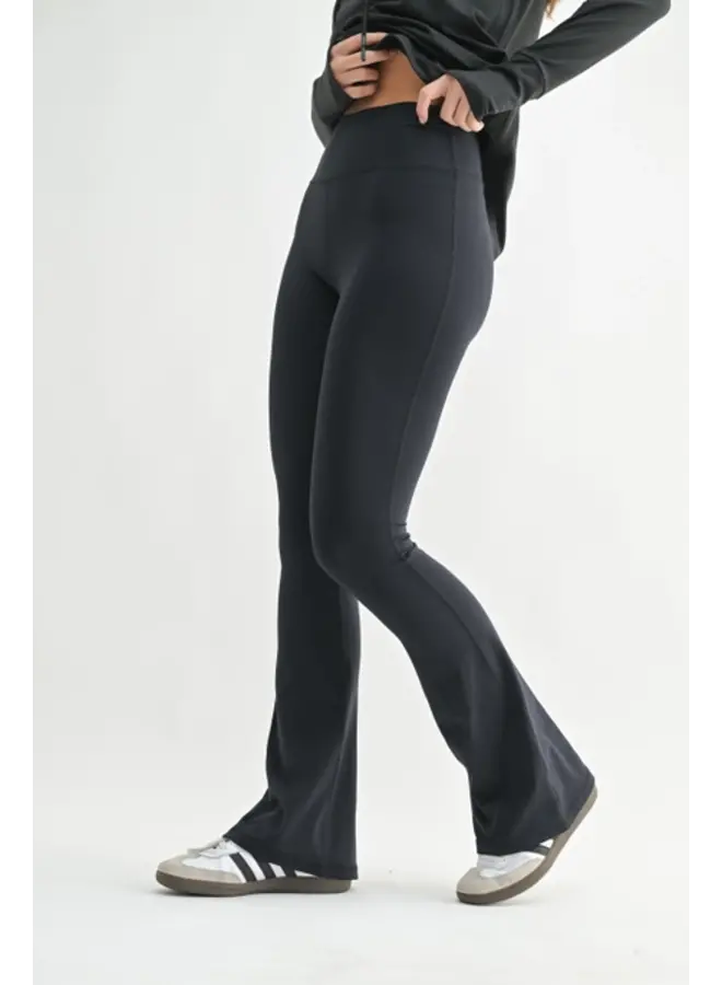 Venice High Waist Flare Leggings - Black -