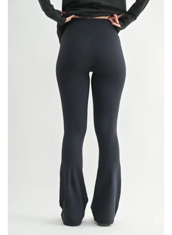 Venice High Waist Flare Leggings - Black -