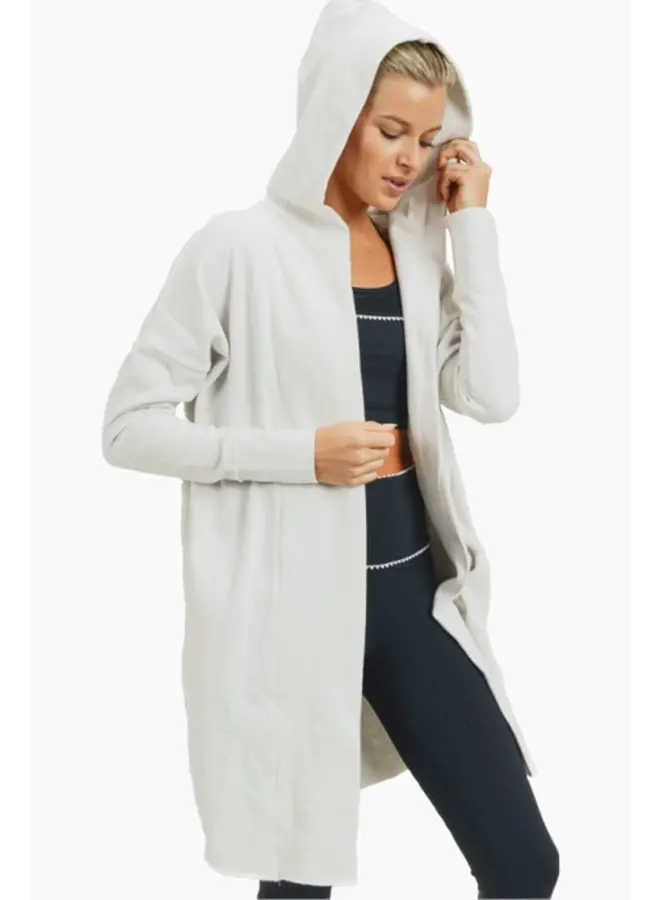 Open Front Longline Hoodie Cardigan