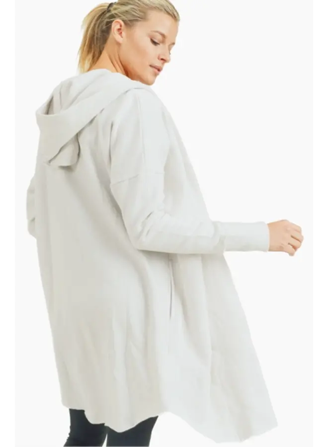 Open Front Longline Hoodie Cardigan